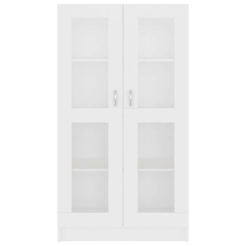  fehér szerelt fa vitrinszekrény 82,5 x 30,5 x 150 cm