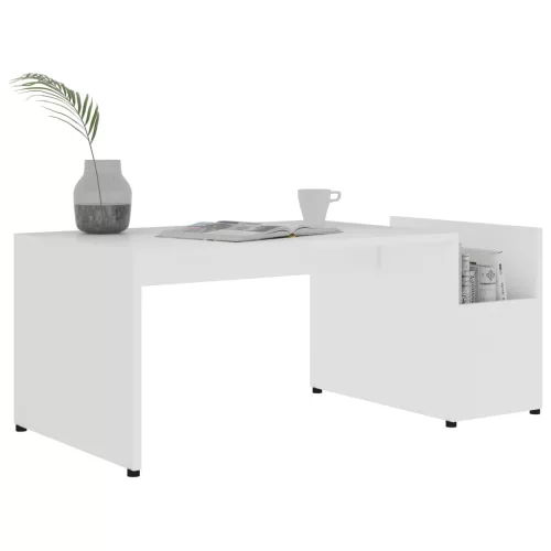  fehér szerelt fa dohányzóasztal 90 x 45 x 35 cm