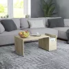  sonoma tölgy színű szerelt fa dohányzóasztal 90 x 45 x 35 cm