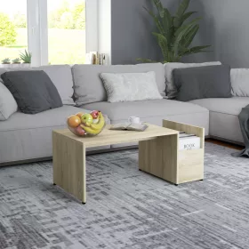   sonoma tölgy színű szerelt fa dohányzóasztal 90 x 45 x 35 cm