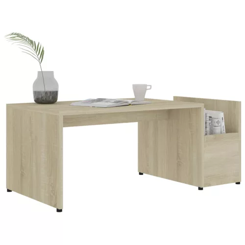  sonoma tölgy színű szerelt fa dohányzóasztal 90 x 45 x 35 cm