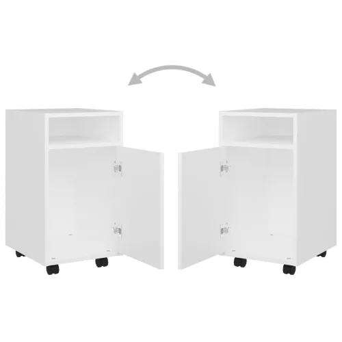  fehér szerelt fa kerekes kisszekrény 33 x 38 x 60 cm