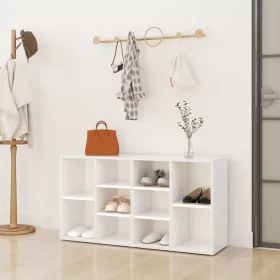  fehér szerelt fa cipőtároló pad 103 x 30 x 54,5 cm