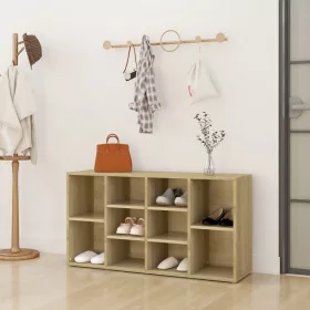    sonoma tölgy színű szerelt fa cipőtároló pad 103 x 30 x 54,5 cm