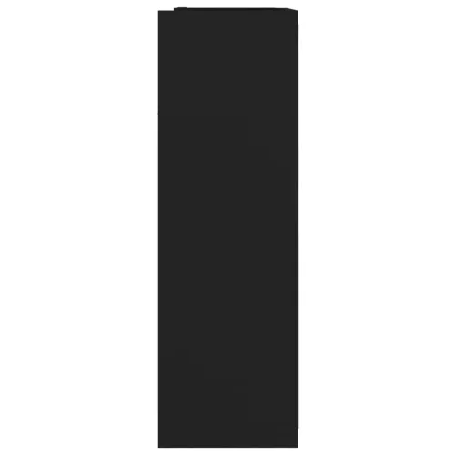  fekete szerelt fa tükrös fürdőszoba szekrény 62,5x20,5x64 cm