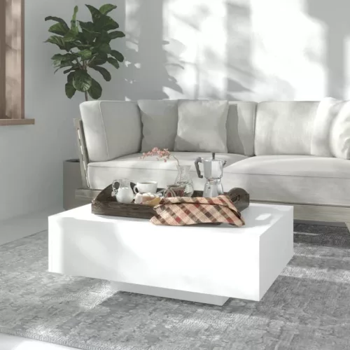  fehér szerelt fa dohányzóasztal 85 x 55 x 31 cm