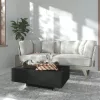  fekete szerelt fa dohányzóasztal 85 x 55 x 31 cm
