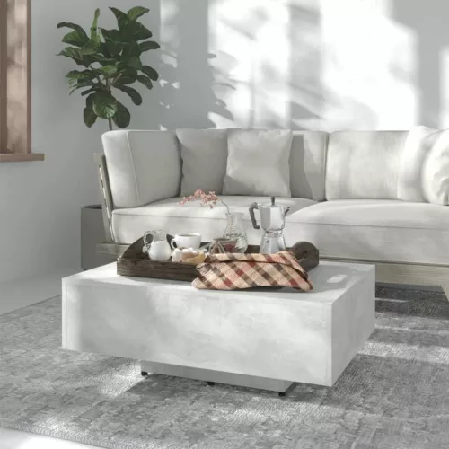  betonszürke szerelt fa dohányzóasztal 85 x 55 x 31 cm