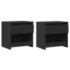  2 db fekete szerelt fa éjjeliszekrény 40 x 30 x 39 cm