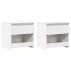  2 db magasfényű fehér szerelt fa éjjeliszekrény 40 x 30 x 39 cm