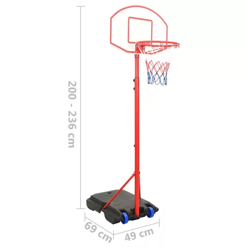 hordozható állítható kosárlabdajáték-szett 200-236 cm