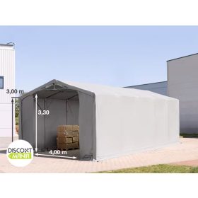   TP Outlander 6x10m 3m oldalmagas raktársátor tűzálló ponyvával, szürke, bejárat típusa: standard