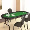  zöld összecsukható pókerasztal 10 játékosnak 207 x 106 x 76 cm