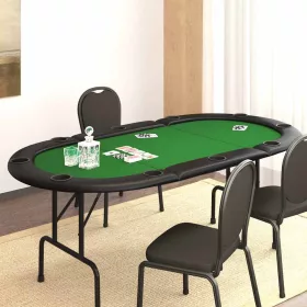    zöld összecsukható pókerasztal 10 játékosnak 207 x 106 x 76 cm