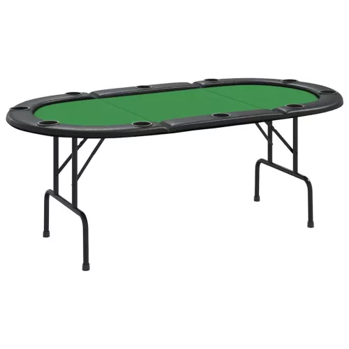  zöld összecsukható pókerasztal 10 játékosnak 207 x 106 x 76 cm