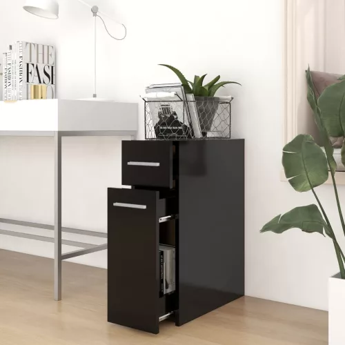  fekete szerelt fa patikaszekrény 20 x 45,5 x 60 cm