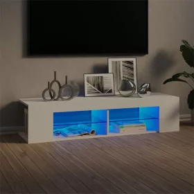  fehér TV-szekrény LED-lámpákkal 135 x 39 x 30 cm