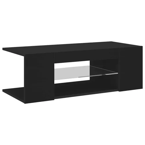  fekete TV-szekrény LED lámpákkal 90 x 39 x 30 cm