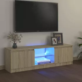   sonoma tölgy színű TV-szekrény LED lámpákkal 120x30x36 cm