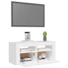  fehér TV-szekrény LED-lámpákkal 90 x 35 x 40 cm