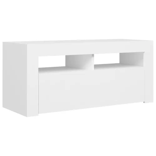  fehér TV-szekrény LED-lámpákkal 90 x 35 x 40 cm