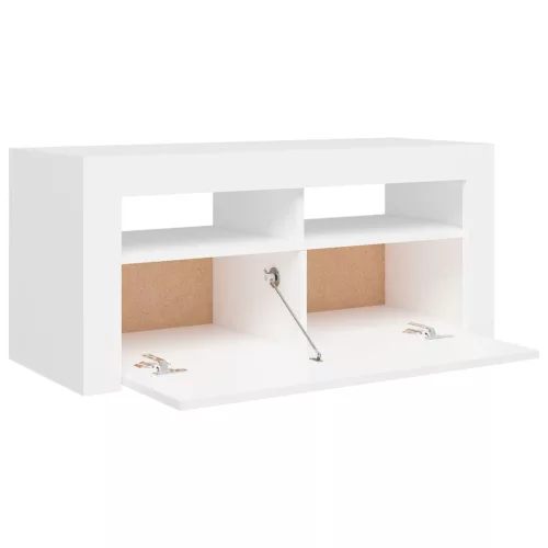  fehér TV-szekrény LED-lámpákkal 90 x 35 x 40 cm