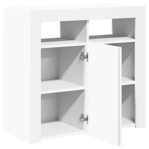  fehér tálalószekrény LED-világítással 80 x 35 x 75 cm