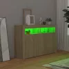  sonoma tölgy színű tálalószekrény LED-ekkel 115,5 x 30 x 75 cm