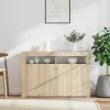  sonoma tölgy színű tálalószekrény LED-ekkel 115,5 x 30 x 75 cm