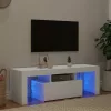  fehér TV-szekrény LED-lámpákkal 120 x 35 x 40 cm