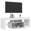  fehér TV-szekrény LED-lámpákkal 120 x 35 x 40 cm