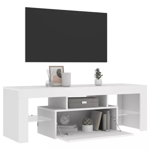  fehér TV-szekrény LED-lámpákkal 120 x 35 x 40 cm