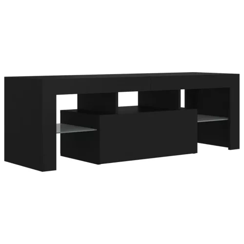  fekete TV-szekrény LED-világítással 120 x 35 x 40 cm