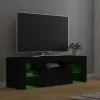  fekete TV-szekrény LED-világítással 120 x 35 x 40 cm