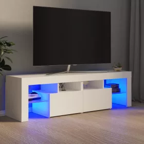  fehér TV-szekrény LED-lámpákkal 140 x 36,5 x 40 cm