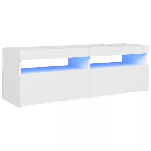  fehér TV-szekrény LED-lámpákkal 120 x 35 x 40 cm