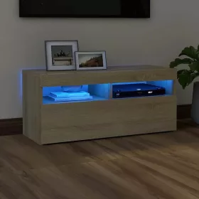   sonoma tölgy színű TV-szekrény LED-világítással 90 x 35 x 40 cm