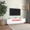  fehér TV-szekrény LED-lámpákkal 160 x 35 x 40 cm