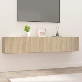  2 db sonoma tölgy szerelt fa TV-szekrény 80x30x30 cm
