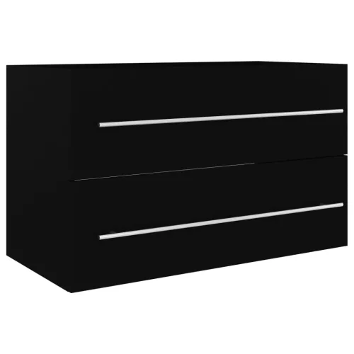  fekete szerelt fa mosdószekrény 80 x 38,5 x 48 cm