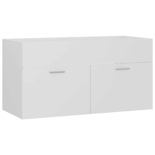  2 részes fehér szerelt fa fürdőszobai bútorszett