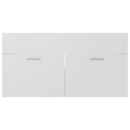  2 részes fehér szerelt fa fürdőszobai bútorszett