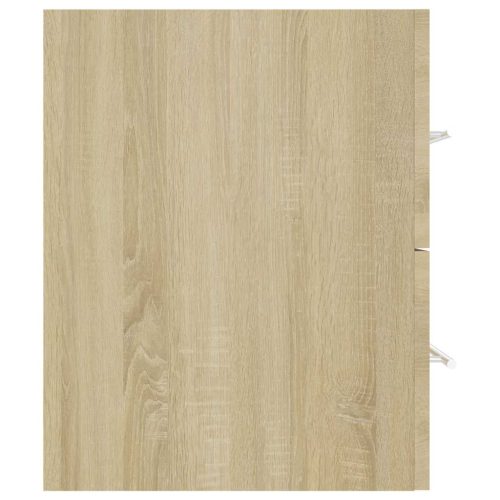  2 részes sonoma-tölgy színű forgácslap fürdőszobai bútorszett 