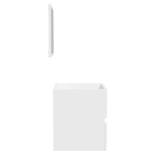  fehér szerelt fa fürdőszobaszekrény tükörrel