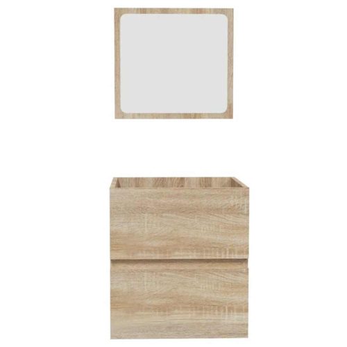  sonoma tölgy színű szerelt fa fürdőszobaszekrény tükörrel