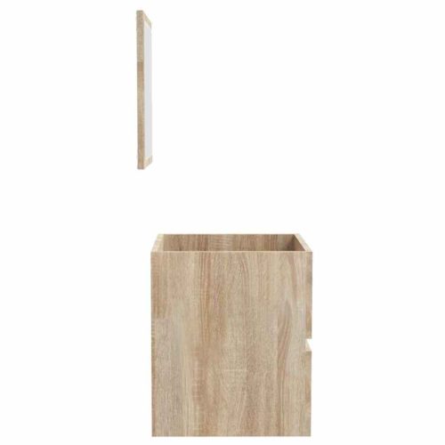  sonoma tölgy színű szerelt fa fürdőszobaszekrény tükörrel