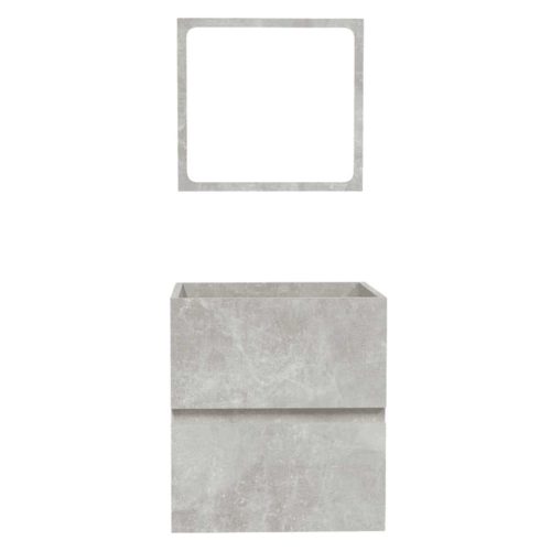  betonszürke szerelt fa fürdőszobaszekrény tükörrel