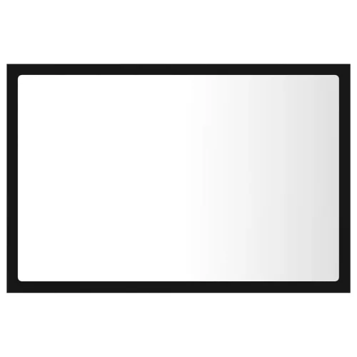  fekete akril LED-es fürdőszobai tükör 60x8,5x37 cm