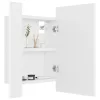  fehér akril LED-es fürdőszobaszekrény tükörrel 40 x 12 x 45 cm