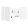  fehér akril LED-es fürdőszobaszekrény tükörrel 90x12x45 cm